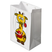 Giraffe "HAPPY VALENTINE'S DAY" Medium Cadeauzakje (Voorkant Gekanteld)