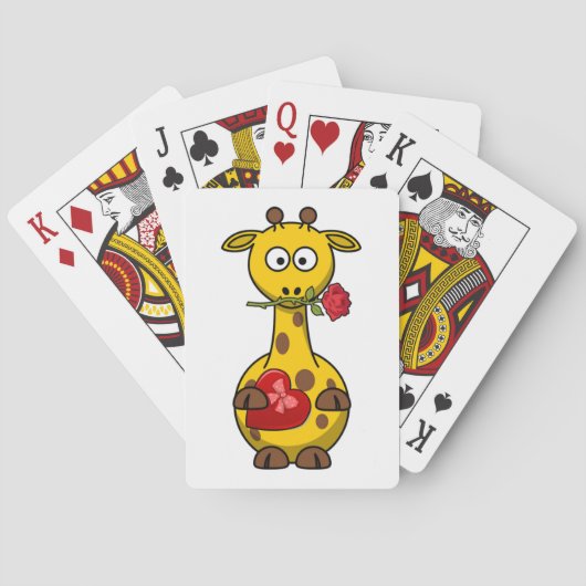 Giraffe "HAPPY VALENTINE'S DAY" Pokerkaarten (Achterkant)