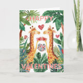 Giraffe Happy Valentines Kaart (Voorkant)