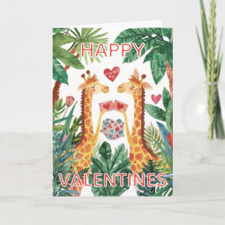 Giraffe Happy Valentines Kaart