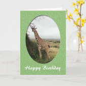 Giraffe happy verjaardagskaart kaart (Gele Bloem)