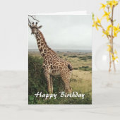 Giraffe happy verjaardagskaart kaart (Gele Bloem)