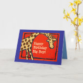 giraffe, HappyBirthdayBig Boy! kaart (Gele Bloem)