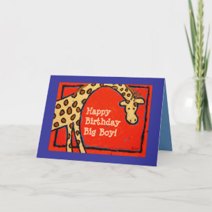 giraffe, HappyBirthdayBig Boy! kaart
