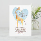 Giraffe Hart Baby shower Uitnodiging (Staand voorkant)
