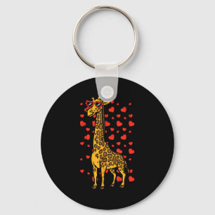 Giraffe Hart Glazen Cute Valentijnsdag Dierenliefd Sleutelhanger