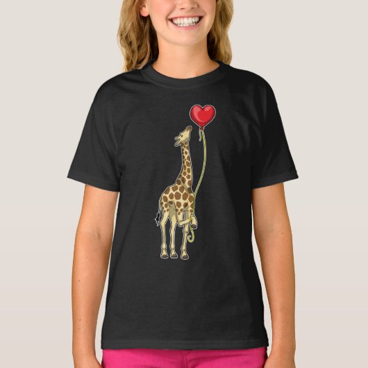 Giraffe hartballon t-shirt (Voorkant)