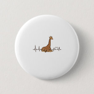 Giraffe Hartslag Vintage Gravure Shirt Ontwerp_1 Ronde Button 5,7 Cm