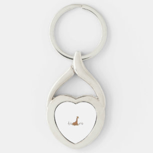 Giraffe Hartslag Vintage Gravure Shirt Ontwerp_1 Sleutelhanger