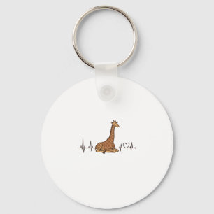 Giraffe Hartslag Vintage Gravure Shirt Ontwerp_1 Sleutelhanger