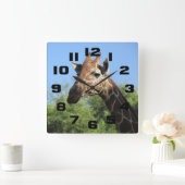 Giraffe Head Clock Vierkante Klok (Huis)