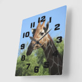 Giraffe Head Clock Vierkante Klok (Hoek)