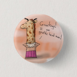 Giraffe Head Man Ronde Button 3,2 Cm