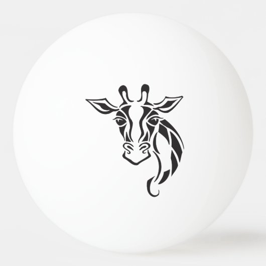 Giraffe Head Tattoo Art Pingpongbal (Achterkant)