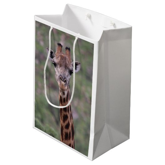 Giraffe Headshot Medium Cadeauzakje (Achterkant Gekanteld)
