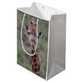 Giraffe Headshot Medium Cadeauzakje (Voorkant Gekanteld)