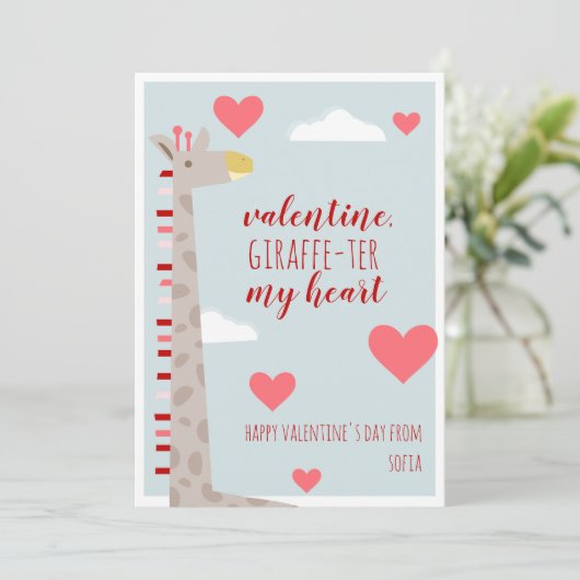 Giraffe Heart Classroom School Valentijn (Staand voorkant)