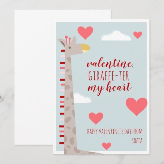 Giraffe Heart Classroom School Valentijn (Voorkant / Achterkant)