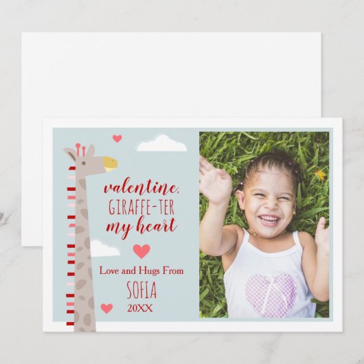 Giraffe Heart Cute Pun Valentijn Foto (Voorkant / Achterkant)
