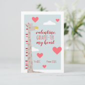 Giraffe Heart Kinder School Classroom Valentijn (Staand voorkant)