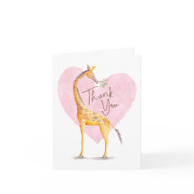 Giraffe Heart Thank You Card