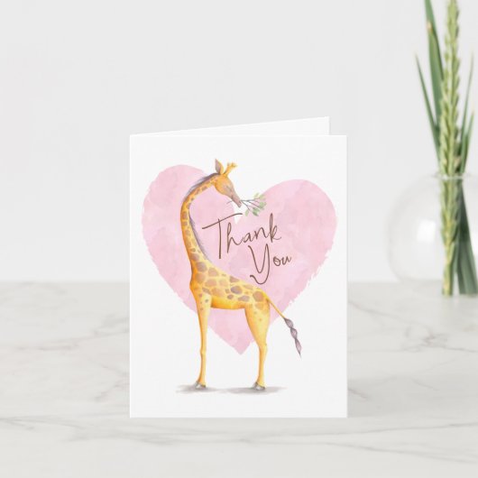 Giraffe Heart Thank You Card Bedankkaart (Voorkant)