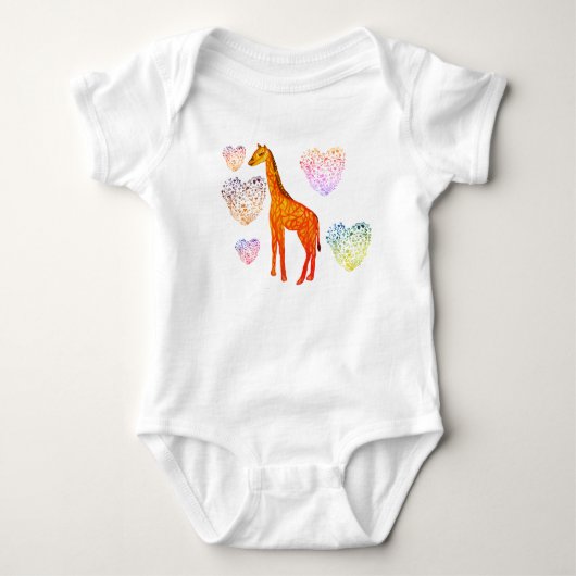 Giraffe Hearts Jersey Bodysuit (Voorkant)