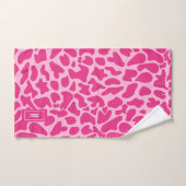 Giraffe Heet roze Monogram Modern Girly Bad Handdoek (Handdoek)