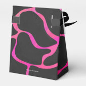 Giraffe Helder Roze en Zwarte Print Bedankdoosjes (Achterkant)