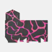 Giraffe Helder Roze en Zwarte Print Bedankdoosjes (Uitgevouwen)