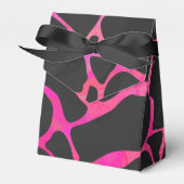 Giraffe Helder Roze en Zwarte Print Bedankdoosjes (Voorkant Zijde)