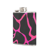 Giraffe Helder Roze en Zwarte Print Heupfles (Links)