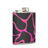 Giraffe Helder Roze en Zwarte Print Heupfles (Rechts)