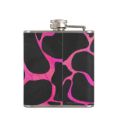 Giraffe Helder Roze en Zwarte Print Heupfles (Achterkant)