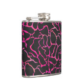 Giraffe Helder Roze en Zwarte Print Heupfles (Rechts)