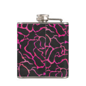 Giraffe Helder Roze en Zwarte Print Heupfles (Achterkant)