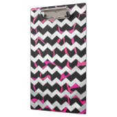Giraffe Helder Roze en Zwarte Print Klembord (Links)