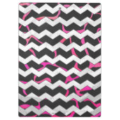 Giraffe Helder Roze en Zwarte Print Klembord (Achterkant)