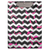 Giraffe Helder Roze en Zwarte Print Klembord (Voorkant)