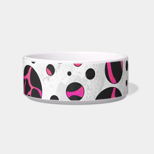 Giraffe Helder Roze en Zwarte Print Voerbakje