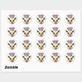 Giraffe Het is mijn verjaardag Ronde Sticker (Vel)