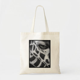 Giraffe het oog tote bag