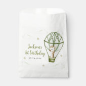 Giraffe Hete Luchtballon Groene Jongen 1e Verjaard Bedankzakje (Voorkant)