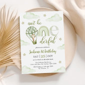 Giraffe Hete Luchtballon Groene Jongen 1e Verjaard Kaart