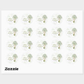 Giraffe Hete Luchtballon Groene Jongen 1e Verjaard Ronde Sticker (Vel)
