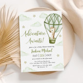 Giraffe Hete Luchtballon Groene Jongen Baby shower Kaart