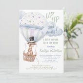 Giraffe hete luchtballondouche per post kaart (Staand voorkant)