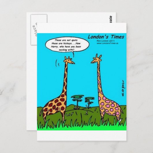 Giraffe Hickeys Funny Gifts T - shirts Mokken & Ka Briefkaart (Voorkant / Achterkant)