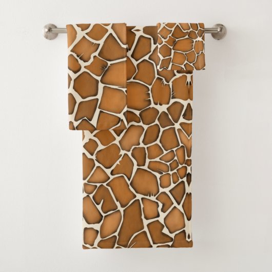 Giraffe Hide Vacht Patroon Print Bad Handdoek (Insitu)