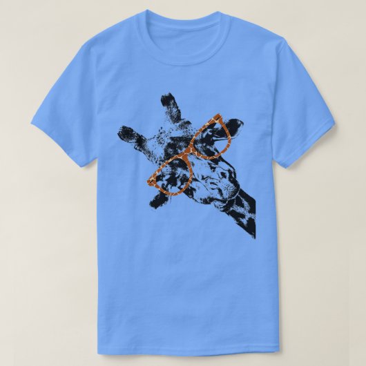 Giraffe Hipster Giraffe Pattern Print Glasses T-shirt (Design voorkant)